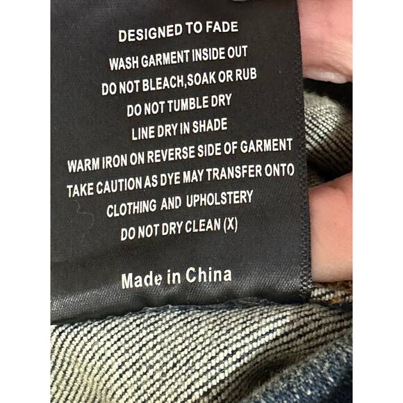 Tulones distressed splash paint stained long sleeves jean jacket size XS - Picture 5 of 15